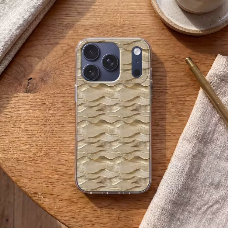Golven - Patroon - Goud Telefoonhoesje iPhone 17 Pro klein 878 -sfeer1