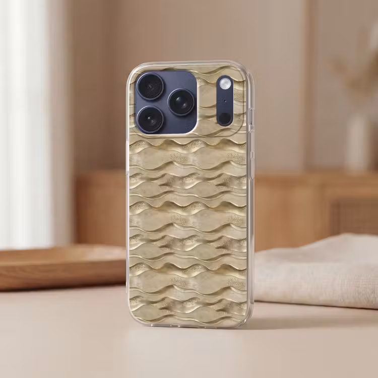 Golven - Patroon - Goud Telefoonhoesje iPhone 17 Pro klein 878 -sfeer2