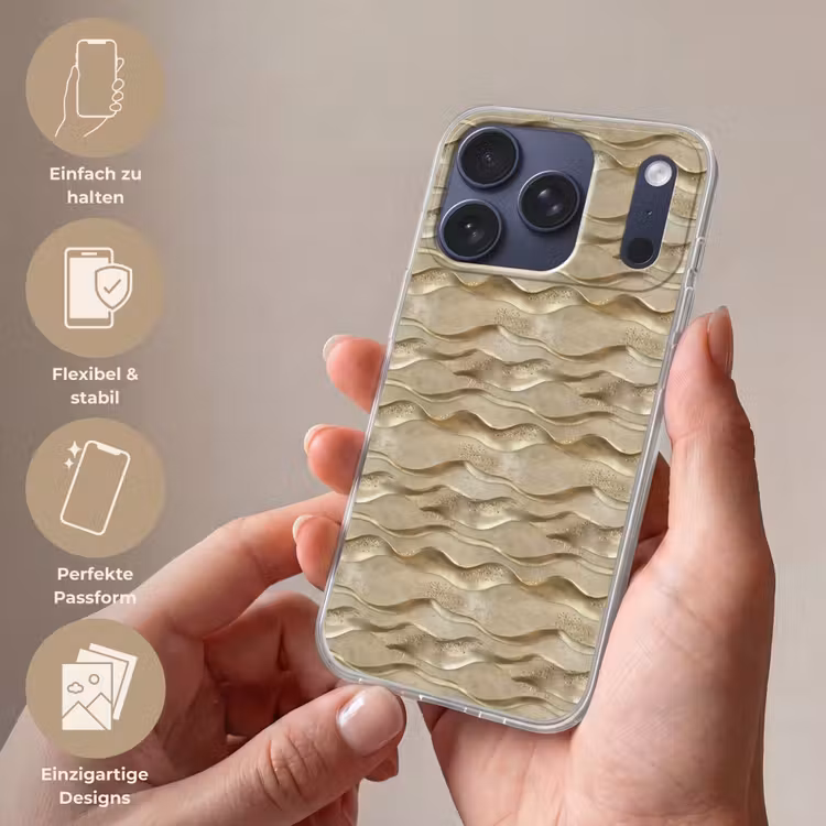 Golven - Patroon - Goud Telefoonhoesje iPhone 17 Pro klein 878 -sfeer3_DE