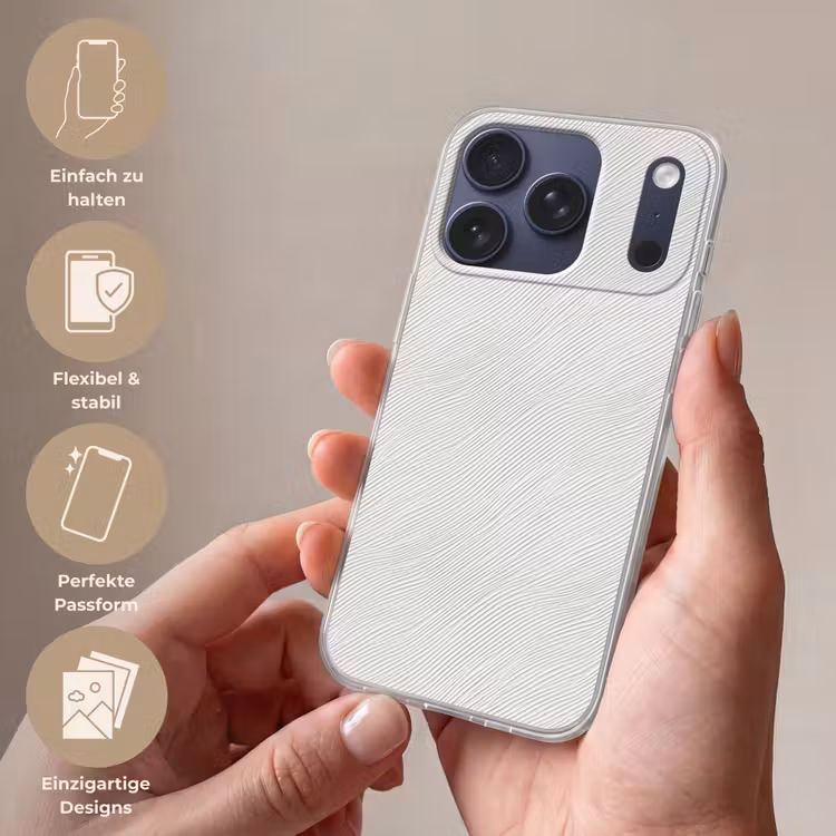 Golven - Ribbels - Wit Telefoonhoesje iPhone 17 Pro klein 878 -sfeer3_DE