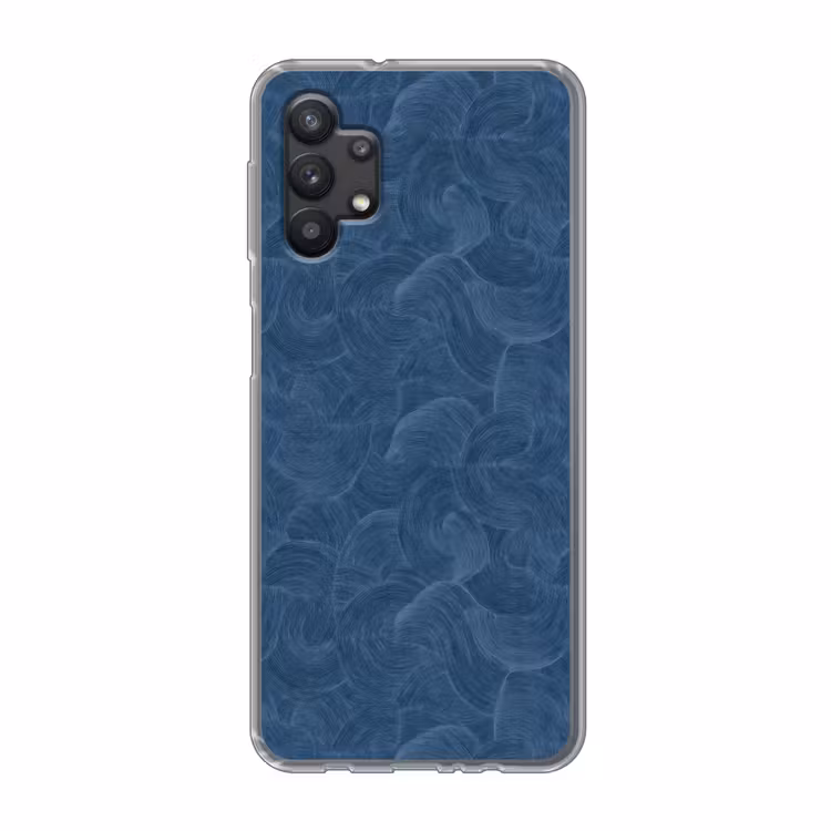 Golven - Textuur - Patroon - Blauw Telefoonhoesje Samsung Galaxy A32 5G klein 346 -3d