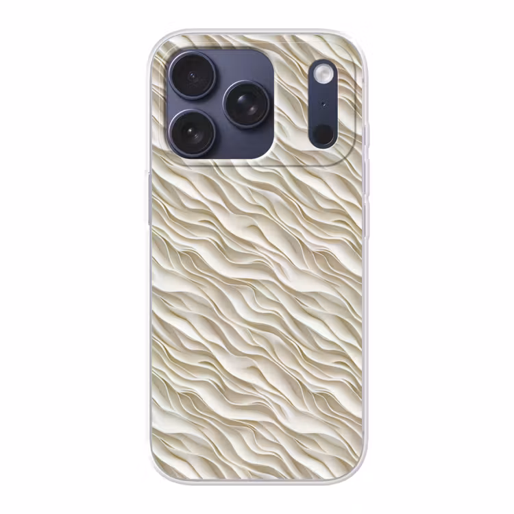 Golven - Wit - Minimalistisch Telefoonhoesje iPhone 17 Pro klein 878 -3d