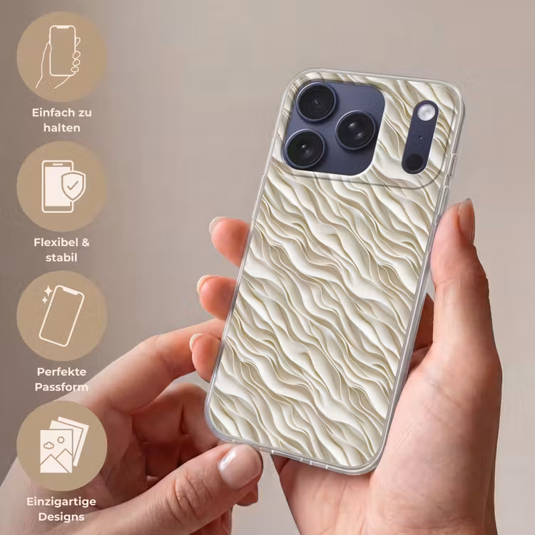 Golven - Wit - Minimalistisch Telefoonhoesje iPhone 17 Pro klein 878 -sfeer3_DE