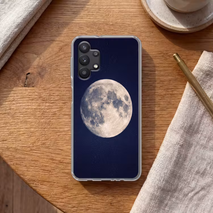 Ruimte - Maan - Kosmos Telefoonhoesje Samsung Galaxy A32 5G klein -sfeer1