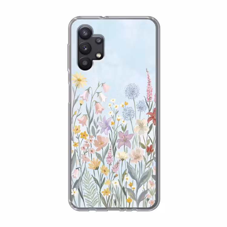 Weidebloemen - Illustratie - Kleurrijk Telefoonhoesje Samsung Galaxy A32 5G klein -3d