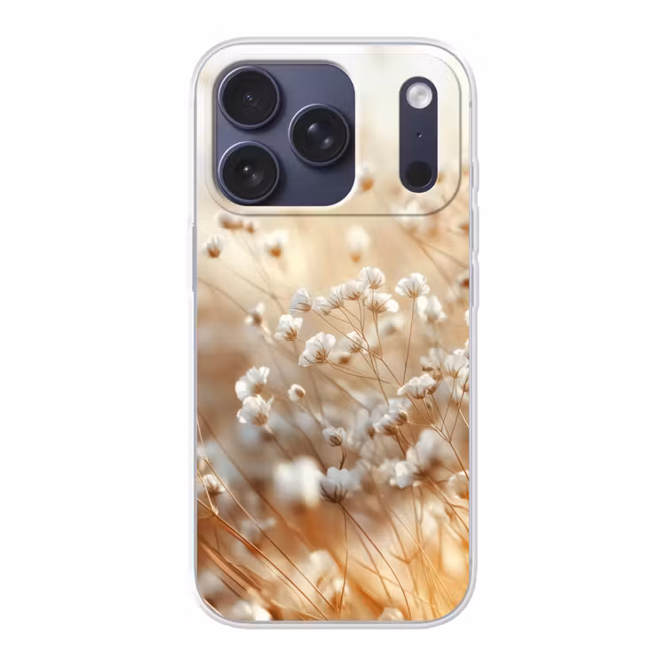 Wilde - Bloemen - Wit Telefoonhoesje iPhone 17 Pro klein -3d