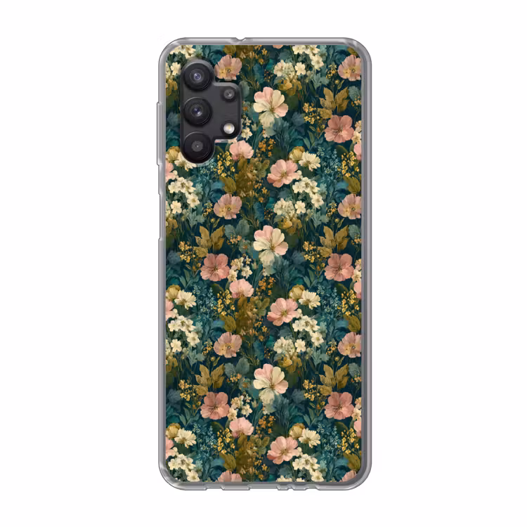 Wilde bloemen - Botanisch - Patroon - Roze - Romantisch Telefoonhoesje Samsung Galaxy A32 5G klein 346 -3d