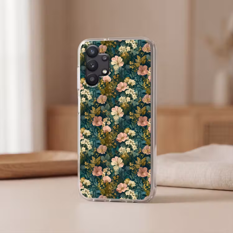 Wilde bloemen - Botanisch - Patroon - Roze - Romantisch Telefoonhoesje Samsung Galaxy A32 5G klein 346 -sfeer2