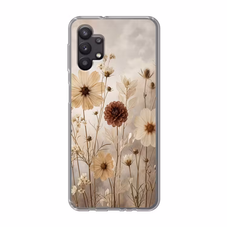 Wilde bloemen - Botanisch - Vintage - Natuur - Rustiek Telefoonhoesje Samsung Galaxy A32 5G klein -3d