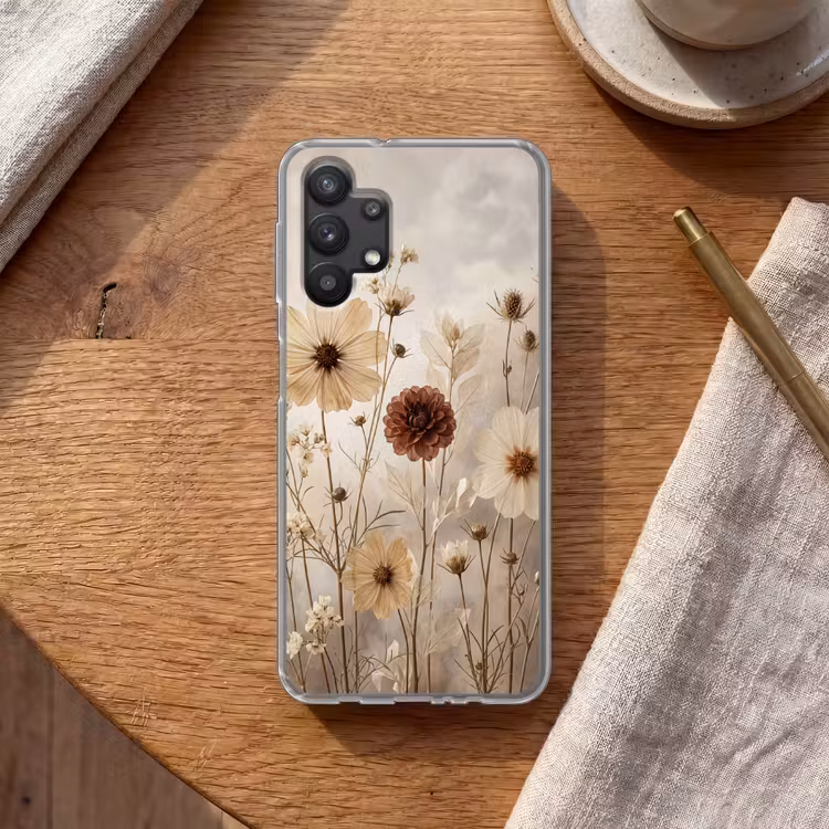 Wilde bloemen - Botanisch - Vintage - Natuur - Rustiek Telefoonhoesje Samsung Galaxy A32 5G klein -sfeer1