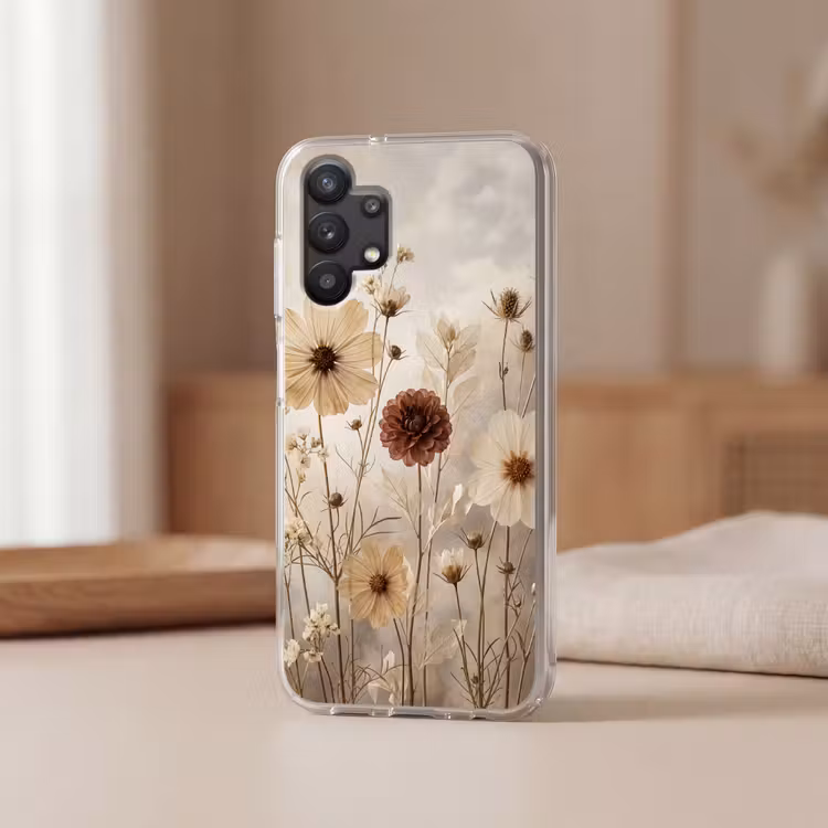 Wilde bloemen - Botanisch - Vintage - Natuur - Rustiek Telefoonhoesje Samsung Galaxy A32 5G klein -sfeer2
