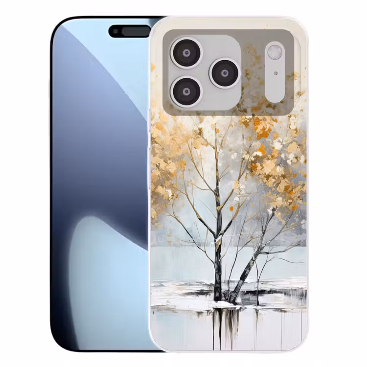 Winter - Bomen - Natuur - Acryl - Kunst Telefoonhoesje iPhone 17 Pro klein -3d