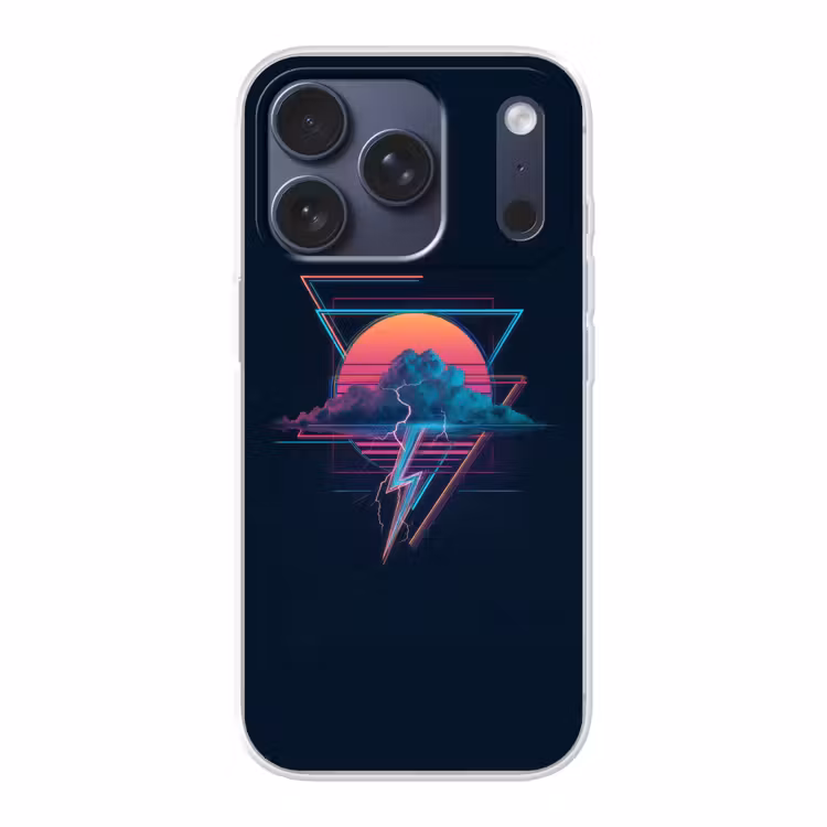 Wolk - Bliksemschicht - Driehoeken - Lijnen Telefoonhoesje iPhone 17 Pro klein -3d