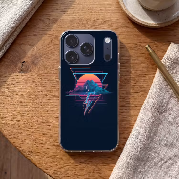 Wolk - Bliksemschicht - Driehoeken - Lijnen Telefoonhoesje iPhone 17 Pro klein -sfeer1