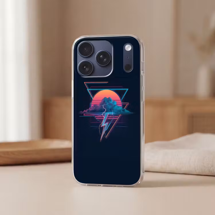 Wolk - Bliksemschicht - Driehoeken - Lijnen Telefoonhoesje iPhone 17 Pro klein -sfeer2