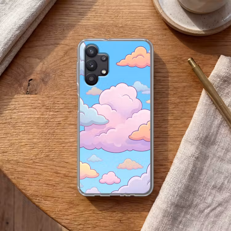 Wolk - Lucht - Natuur - Illustratie - Pastel Telefoonhoesje Samsung Galaxy A32 5G klein -sfeer1