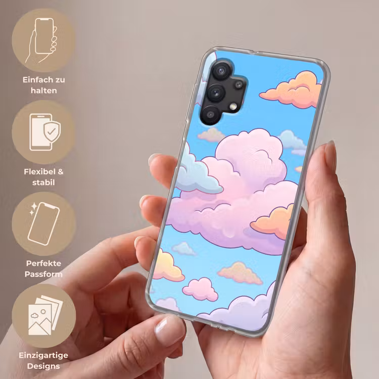 Wolk - Lucht - Natuur - Illustratie - Pastel Telefoonhoesje Samsung Galaxy A32 5G klein -sfeer3_DE