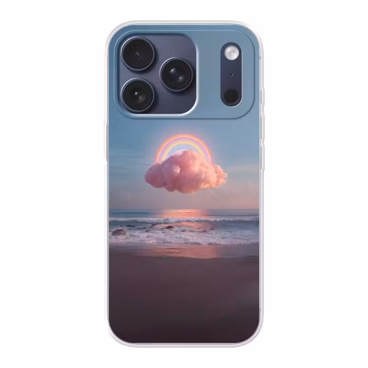 Wolk - Regenboog - Zee Telefoonhoesje iPhone 17 Pro klein -3d