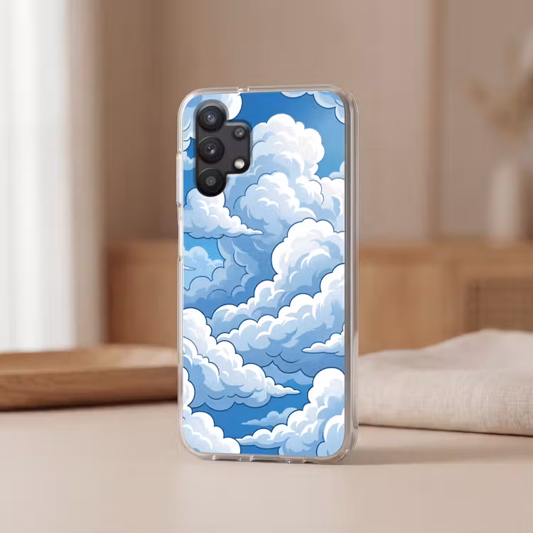 Wolken - Hemel - Abstract - Wit Telefoonhoesje Samsung Galaxy A32 5G klein -sfeer2