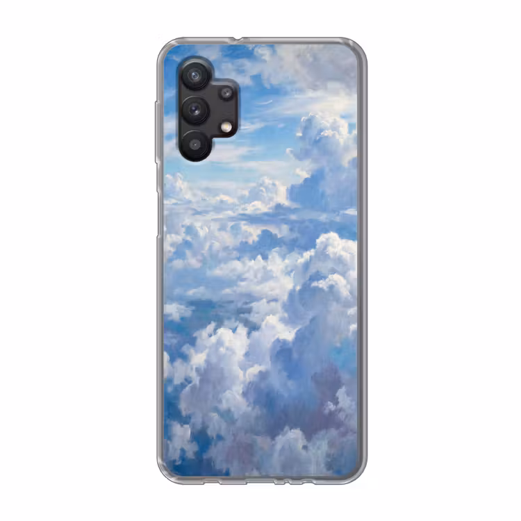 Wolken - Lucht - Natuur - Abstract - Blauw Telefoonhoesje Samsung Galaxy A32 5G klein -3d