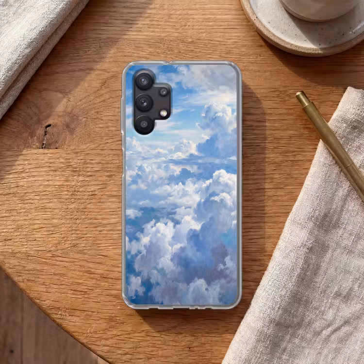 Wolken - Lucht - Natuur - Abstract - Blauw Telefoonhoesje Samsung Galaxy A32 5G klein -sfeer1
