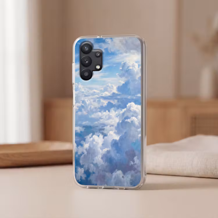 Wolken - Lucht - Natuur - Abstract - Blauw Telefoonhoesje Samsung Galaxy A32 5G klein -sfeer2