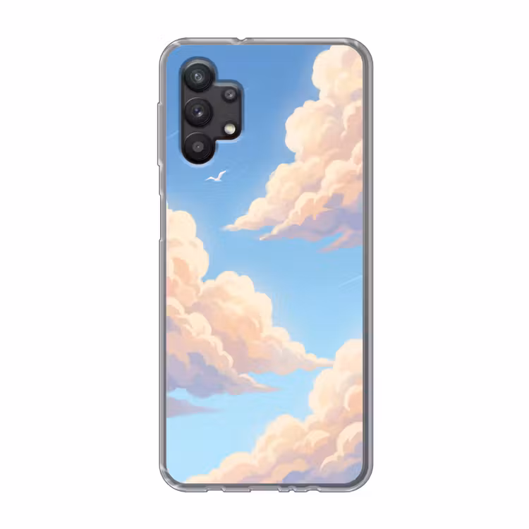 Wolken - Lucht - Natuur - Blauw Telefoonhoesje Samsung Galaxy A32 5G klein -3d