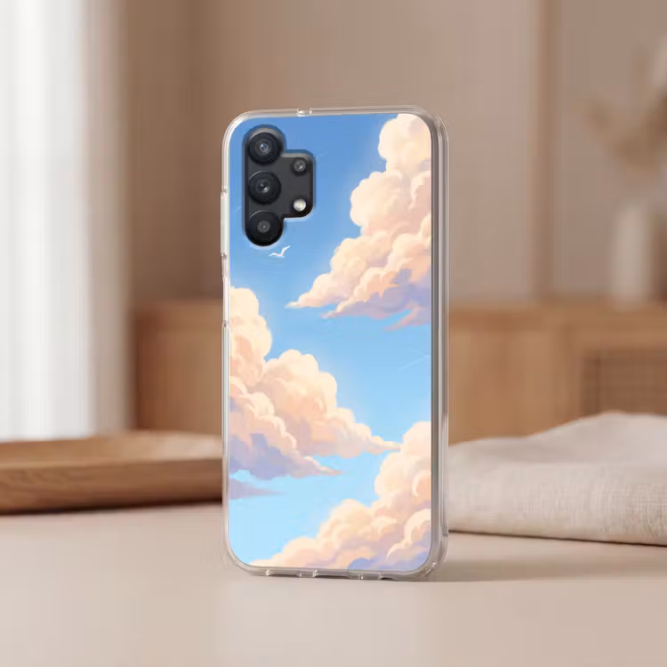 Wolken - Lucht - Natuur - Blauw Telefoonhoesje Samsung Galaxy A32 5G klein -sfeer2