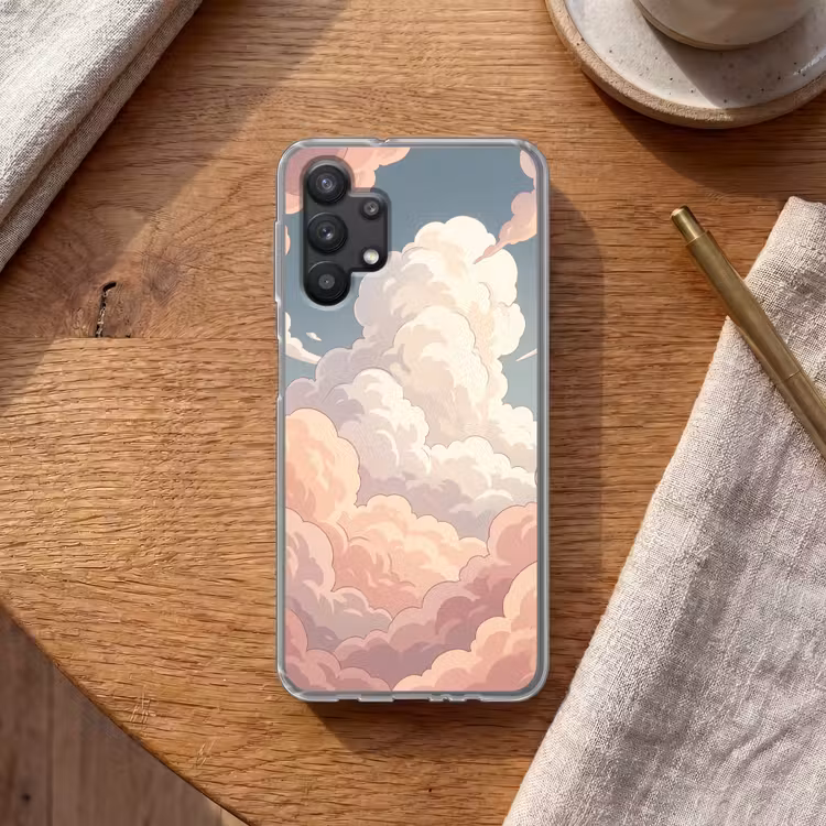 Wolken - Lucht - Natuur - Pastel - Roze Telefoonhoesje Samsung Galaxy A32 5G klein -sfeer1