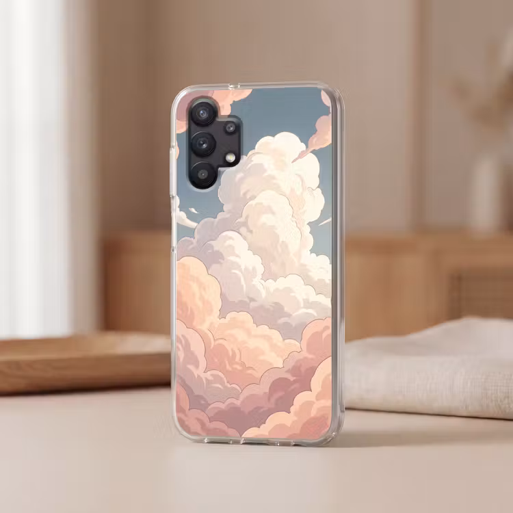 Wolken - Lucht - Natuur - Pastel - Roze Telefoonhoesje Samsung Galaxy A32 5G klein -sfeer2