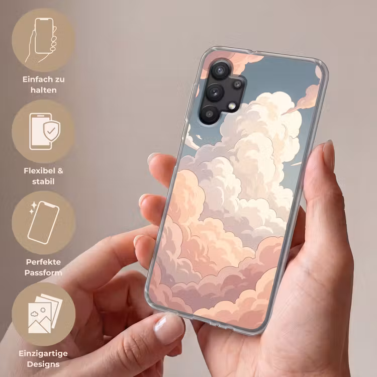 Wolken - Lucht - Natuur - Pastel - Roze Telefoonhoesje Samsung Galaxy A32 5G klein -sfeer3_DE