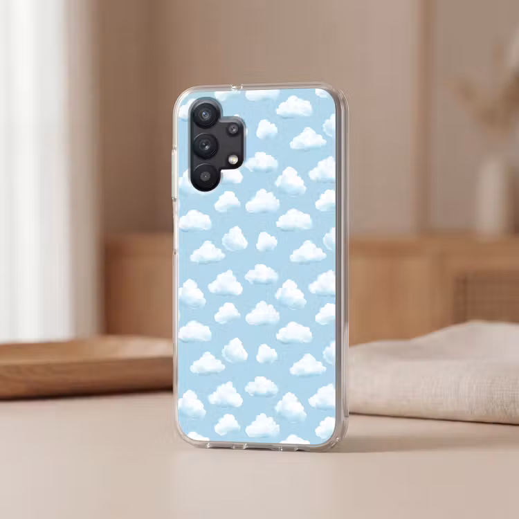 Wolken - Illustratie - Blauw Telefoonhoesje Samsung Galaxy A32 5G klein 346 -sfeer2
