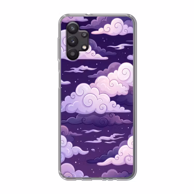 Wolken - Nacht - Natuur - Abstract - Paars Telefoonhoesje Samsung Galaxy A32 5G klein -3d