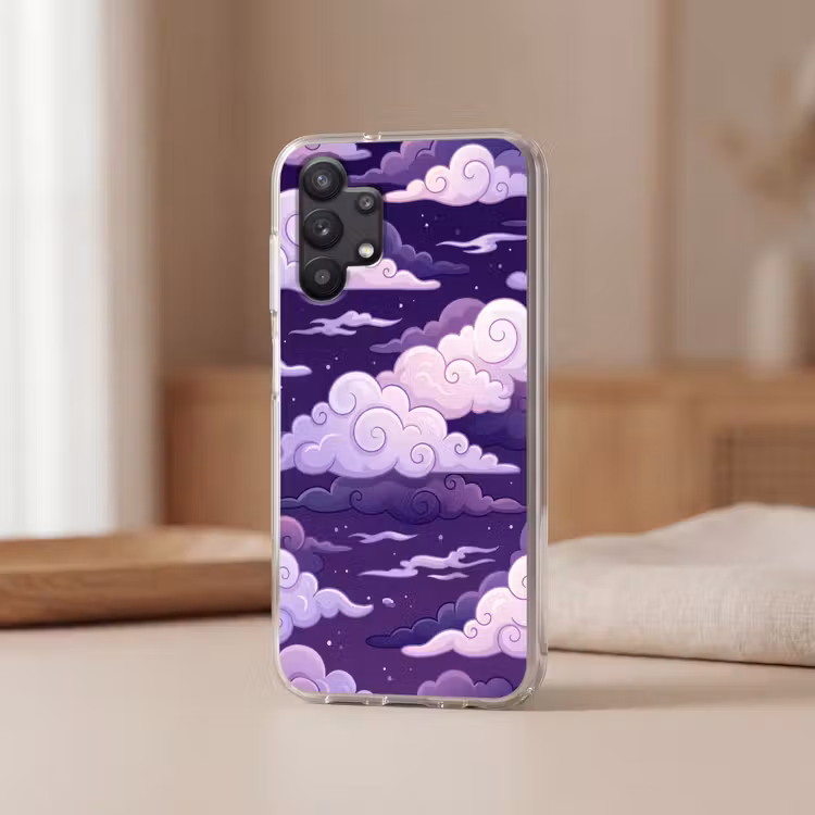 Wolken - Nacht - Natuur - Abstract - Paars Telefoonhoesje Samsung Galaxy A32 5G klein -sfeer2
