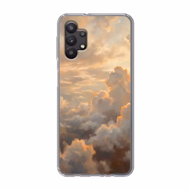 Wolken - Zonsondergang - Natuur - Abstract - Goud Telefoonhoesje Samsung Galaxy A32 5G klein -3d