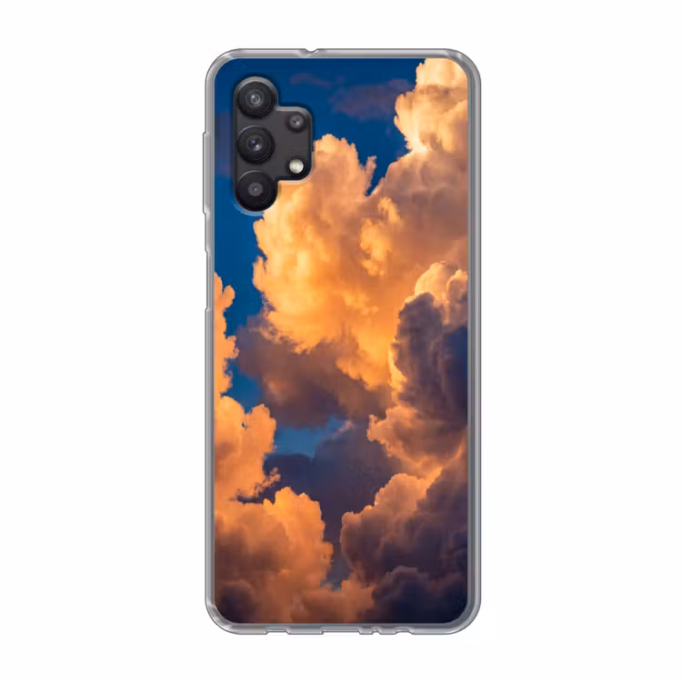 Wolken - Zonsondergang - Natuur - Oranje - Blauw Telefoonhoesje Samsung Galaxy A32 5G klein -3d