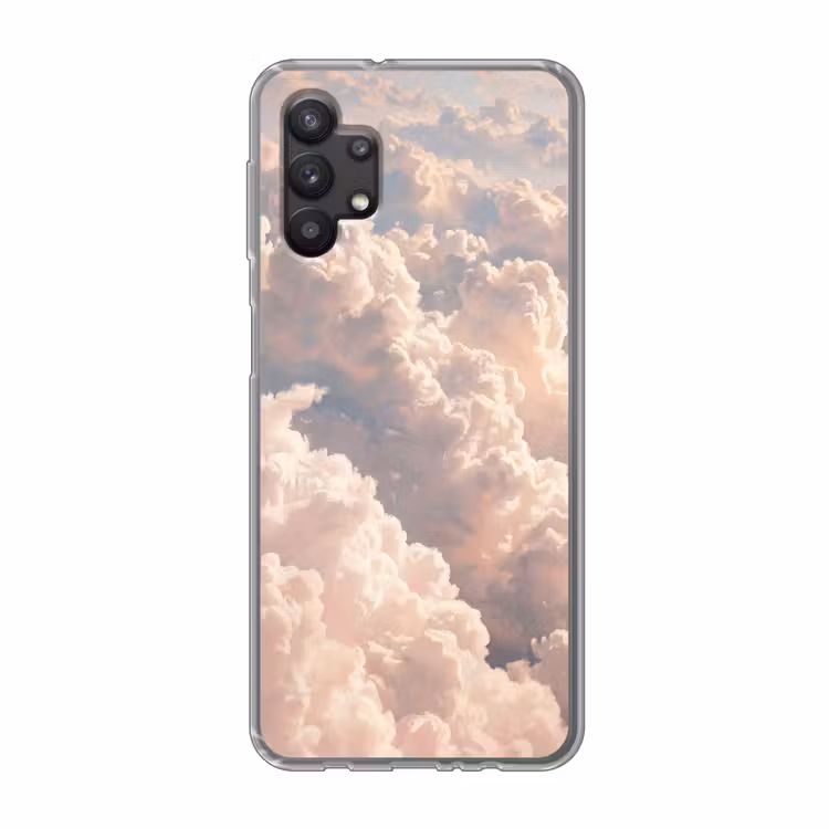 Wolken - Zonsondergang - Natuur - Pastel - Roze Telefoonhoesje Samsung Galaxy A32 5G klein -3d