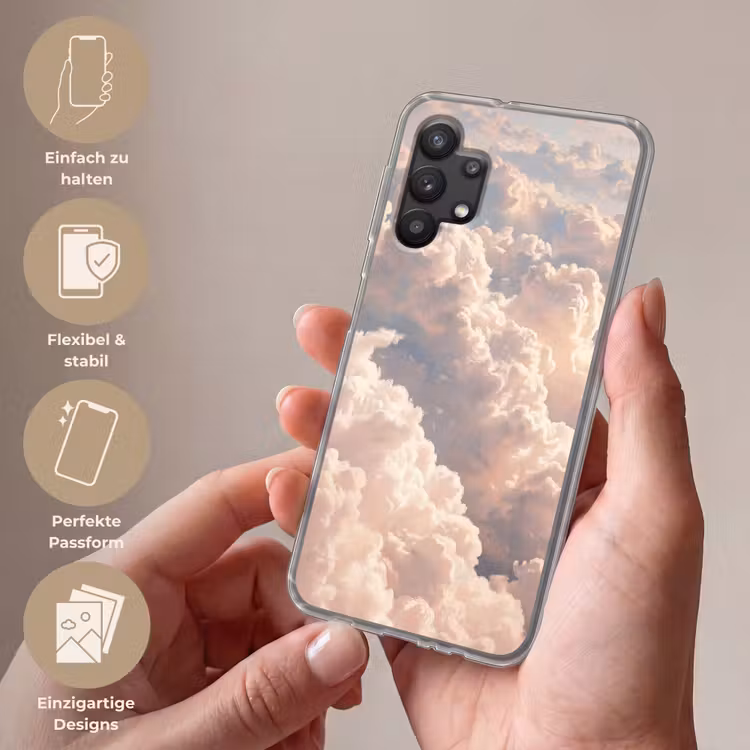 Wolken - Zonsondergang - Natuur - Pastel - Roze Telefoonhoesje Samsung Galaxy A32 5G klein -sfeer3_DE
