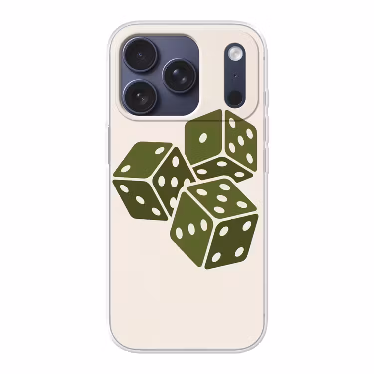Dobbelsteen - Spel - Groen - Abstract Telefoonhoesje iPhone 17 Pro klein -3d