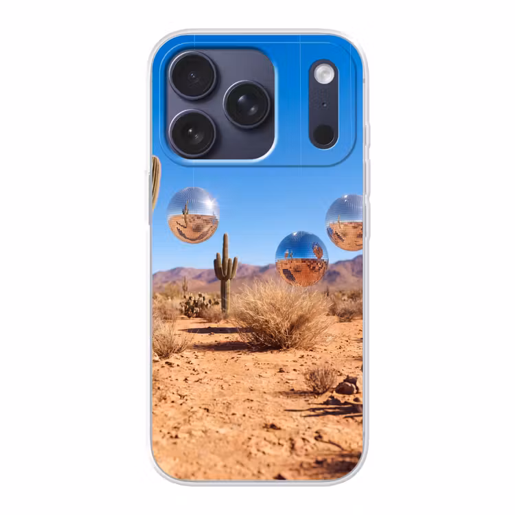 Handyhülle - Wüste – Spiegelkugel – Kunst - Woestijn - Spiegelbal - Kunst Telefoonhoesje iPhone 17 Pro klein