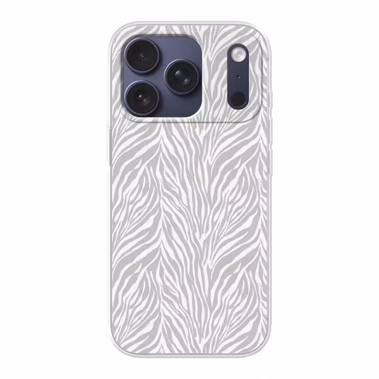 Zebra - Motief - Grijs Telefoonhoesje iPhone 17 Pro klein 878 -3d