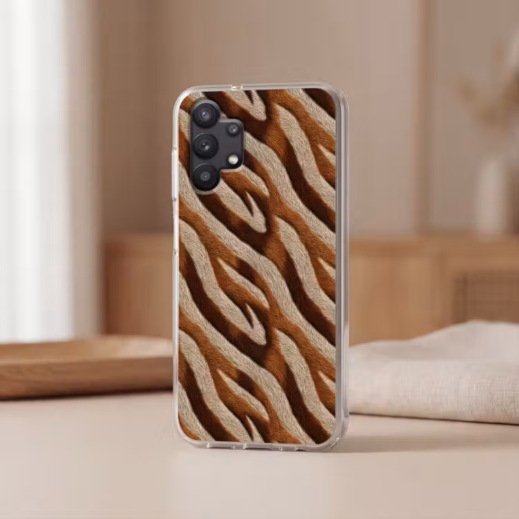 Zebra - Patroon - Bruin Telefoonhoesje Samsung Galaxy A32 5G klein 346 -sfeer2