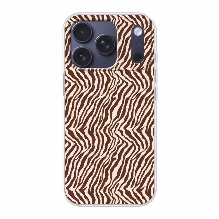 Zebra - Patroon - Zwart - Wit Telefoonhoesje iPhone 17 Pro klein 878 -3d