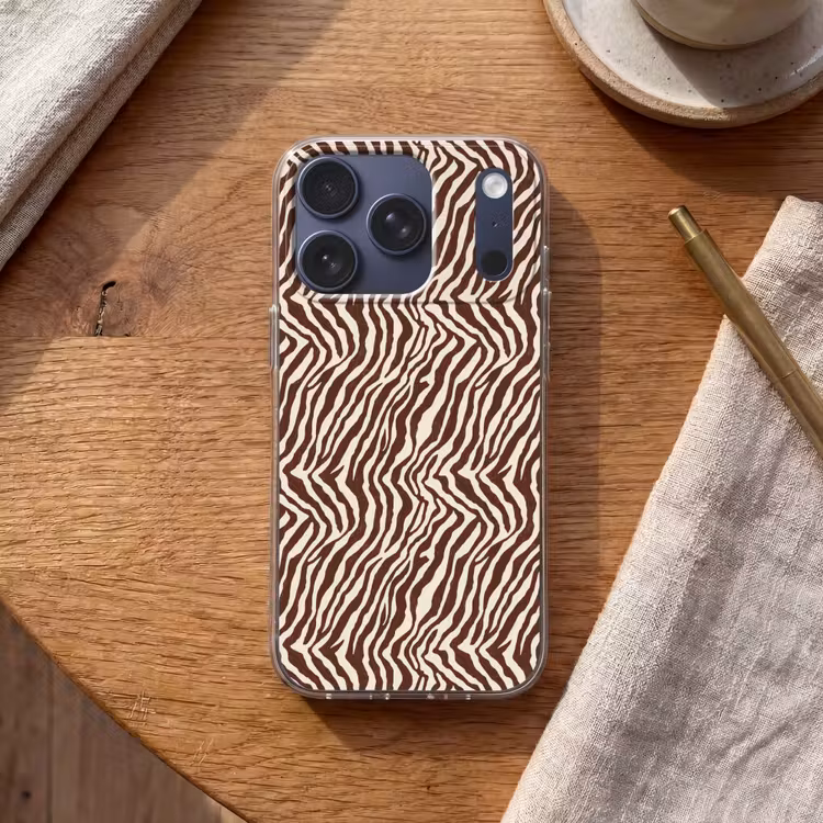 Zebra - Patroon - Zwart - Wit Telefoonhoesje iPhone 17 Pro klein 878 -sfeer1