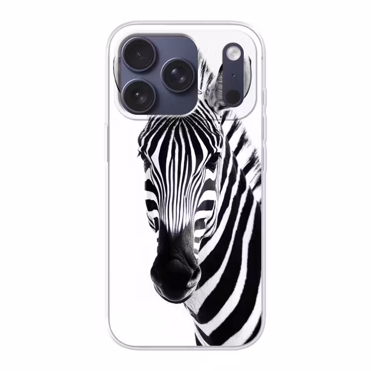Zebra - Close-up - Zwart - Strepen Telefoonhoesje iPhone 17 Pro klein -3d