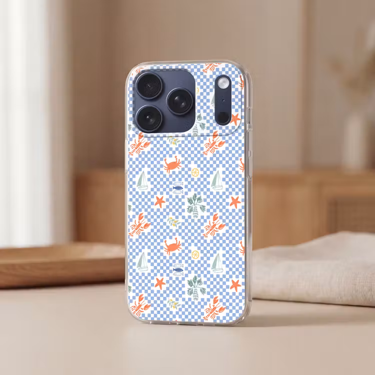 Zee - Sfeer - Zeilboot - Blauw Telefoonhoesje iPhone 17 Pro klein 878 -sfeer2