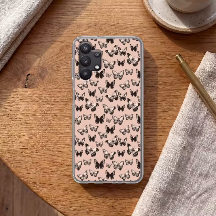 Tijdloos - Vlinders - Perzik Telefoonhoesje Samsung Galaxy A32 5G klein 346 -sfeer1