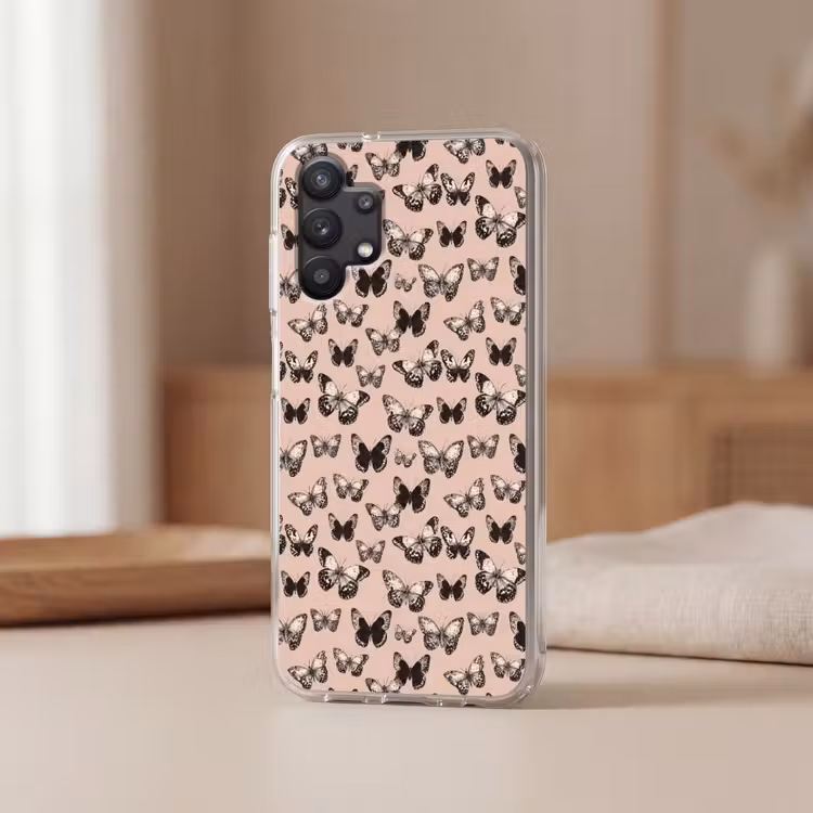 Tijdloos - Vlinders - Perzik Telefoonhoesje Samsung Galaxy A32 5G klein 346 -sfeer2