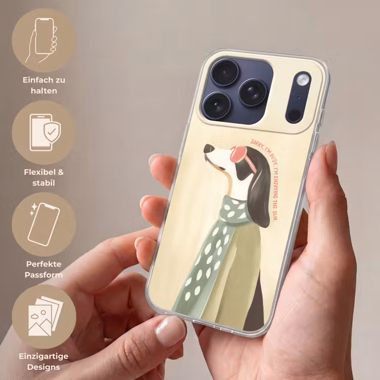 Quote - Hond - Zonnebril Telefoonhoesje iPhone 17 Pro klein -sfeer3_DE