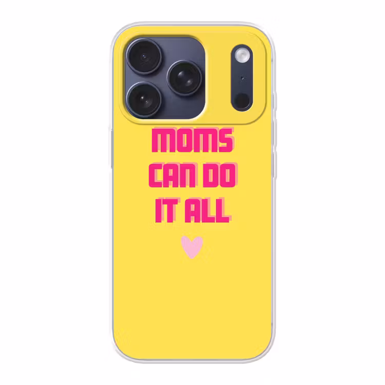 Quote - Moeder - Hartje - Roze Telefoonhoesje iPhone 17 Pro klein -3d